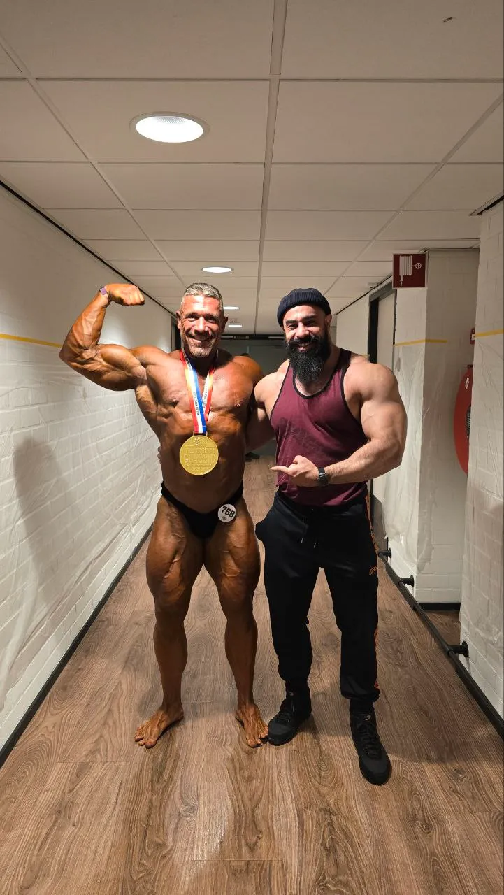 Yacine en Yannick op de wedstrijd die Yannick won